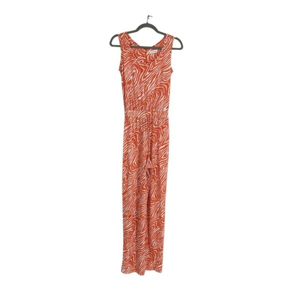 Calvin Klein Orange  & White Zebra Romper Jumpsuit Size 2 - Picture 2 of 16